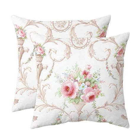 Shabby Chic Couch, Shabby Chic Throw Pillows, Pillow Slip Covers, Shabby Chic Pillows, Vintage Pillow Covers, Floral Throw Pillow, Shabby Chic Living Room, Outdoor Cushion Covers, Floral Throw Pillow Covers