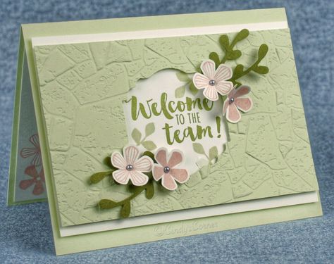 Welcome to the Team – Thoughtful Blooms Card – Cindy's Corner Welcome Card Handmade, Welcome Card Ideas Handmade, Welcome Card Ideas, Welcome Card Design, Welcome Cards, Welcome To The Team, Handmade Rakhi, Birthday Card Drawing, Welcome Card