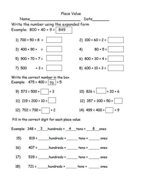 Math Worksheets For Grade 2 Student, 2nd Grade Math Worksheets Free Printable, Place Value Worksheets 4th Grade, Class 2 Maths Worksheets, Place Value Worksheets 2nd Grade, Worksheets For 4th Grade, Maths Worksheet, Mental Maths Worksheets, Place Value Worksheets