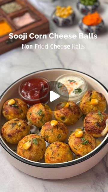 Corn Cheese Balls Recipe, Corn Recipes Indian, Corn Recipe, Corn Balls Recipe, Cheese Corn Balls Recipe, Corn Cheese, Indian Cooking Recipes, Tasty Recipes Videos, Tea Party Food