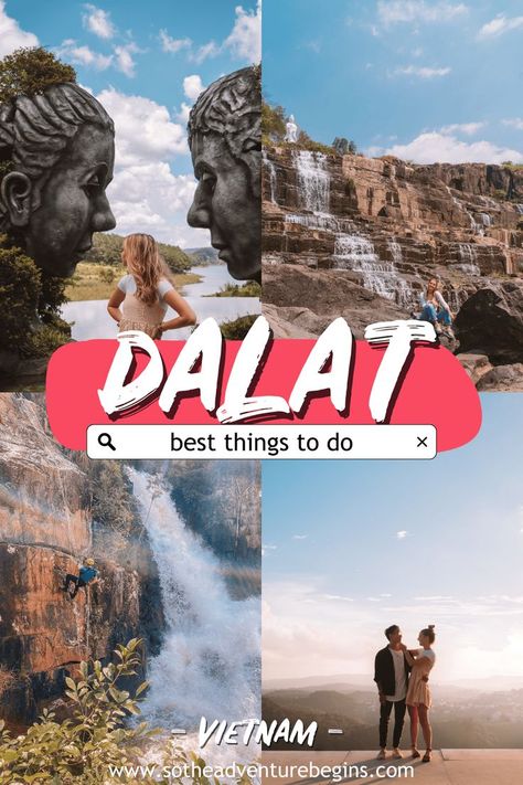 Travel guide sharing the best things to do in Dalat, Vietnam. Hiking, waterfalls, cafes, viewpoints and motorbike trips. Dalat Vietnam, Mountain Vibes, Vietnam Itinerary, Vietnam Travel Guide, The Adventure Begins, Traveling Tips, South Vietnam, Adventure Begins, Mountain Town