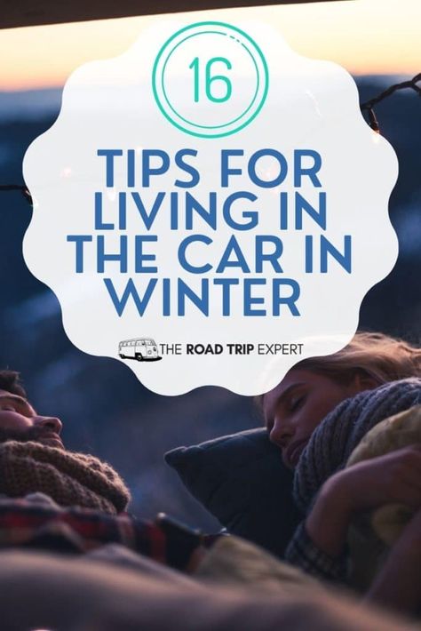 Sleep In Car Hacks, Winter Car Essentials, Winter Car Camping, Winter Camping Hacks, Live In Your Car, Van Traveling, Winter Camping Gear, Car Camping Essentials, Sleep In Car