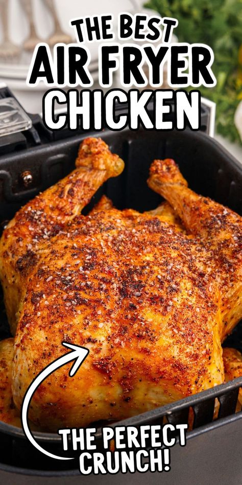 Air Fryer Whole Chicken Full Chicken In Air Fryer, Air Fry Whole Chicken Recipe, Air Fryer Recipes Whole Chicken, Whole Chicken Air Fryer, Whole Chicken In Air Fryer, Air Fryer Whole Chicken Recipe, Air Fryer Whole Chicken, Chicken In Air Fryer, Cooking Whole Chicken