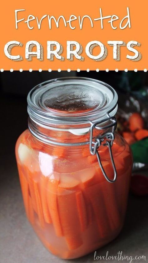 How to ferment carrots and make carrot pickles! And which is the best jar for fermenting. Fermented Carrots Recipe, Fermented Carrots, Fermented Vegetables Recipes, Fermenting Jars, Canning 101, Food Preserving, Fermented Veggies, Diy Easy Recipes, Fermentation Recipes