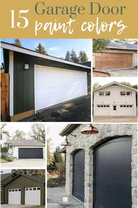 Garage Side Door, Door Paint Ideas, Garage Paint Colors, Interior Garage Door, Black Garage Door, Garage Door Trim, Black Garage Doors, White Garage Doors, Aluminium Garage Doors