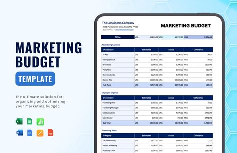 Marketing Budget Template Household Budget Worksheet, Event Budget Template, Budget Spreadsheet Template, Budget Template Free, Event Budget, Seo Plan, Nonprofit Marketing, Excel Budget Template, Budget Plan