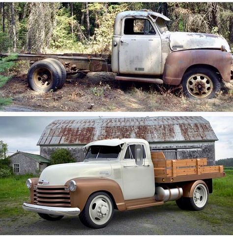 1951 Chevy 3800 Dually Chassis Swap- Frame Shortening 1951 Chevy Truck, Vintage Chevy Trucks, Custom Lifted Trucks, Studebaker Trucks, Custom Truck Beds, Truck Flatbeds, Custom Pickup Trucks, Antique Trucks, Classic Pickup Trucks