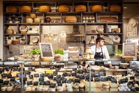 Cheese Shop Design, Retail Display Shelves, Cheese Cave, Cheese Store, Cheese Art, Cheese Display, Deli Shop, Italian Deli, Cheese Shop