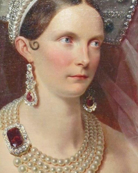 Pearls Painting, Charlotte Of Prussia, Victoria Princess Royal, Franz Xavier Winterhalter, Empress Maria Feodorovna, Anne Of Denmark, Portrait Jewelry, Alexandra Feodorovna, Art Details