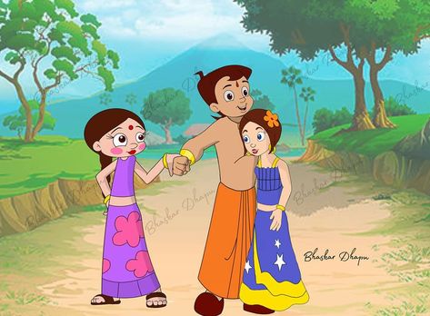 Chota bheem recently married indumati but chutki loves him and every time bheem with her as a love or  best friend but bhem used chutki. We need justice for chutki . Chutki From Chhota Bheem, Indumati Bheem, Chotta Bheem Chutki, Chota Bheem Wallpapers, Chota Bheem Characters, Bheem Drawing, Chotta Bheem, Bheem Cartoon, Chota Bheem