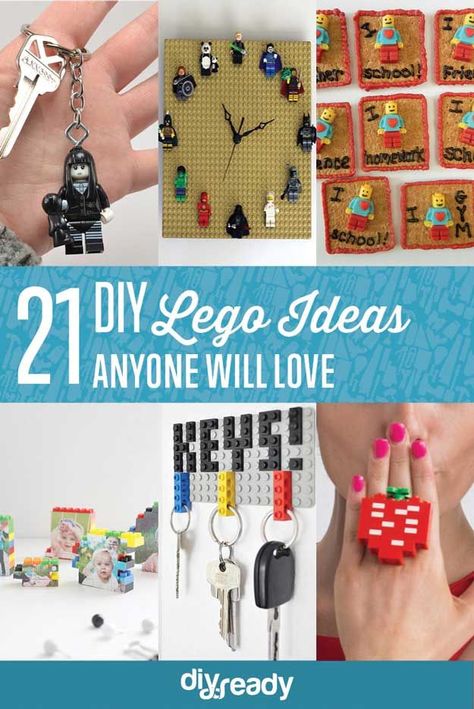 21 DIY Lego Ideas Lego Puzzle, Lego Diy Crafts, Lego Crafts, Lego Jewelry, Instructions Lego, Lego Mosaic, Diy Crafts Tutorials, Diy Lego, Puzzle Diy