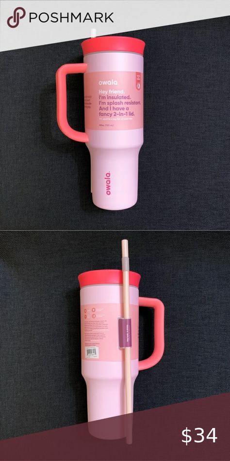 OWALA 40 oz Tumbler Thermos Cup Insulated Water Bottle Handle - Peachy Rose Pink Owala Cup, Owala Tumbler, Target Shopping, Cute Water Bottles, 40 Oz Tumbler, Thermos Cup, Photo To Cartoon, 40oz Tumbler, Insulated Cups