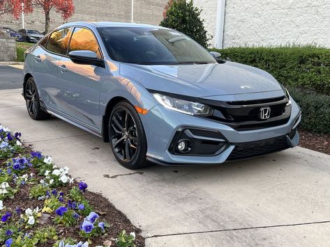 Honda Civic Sonic Grey Pearl, Silver Honda Civic, Sonic Grey Honda Civic, Honda Civic Sonic Grey, Blue Honda Civic, Grey Honda Civic, 2020 Honda Civic, Honda Civic 2009, Preppy Car