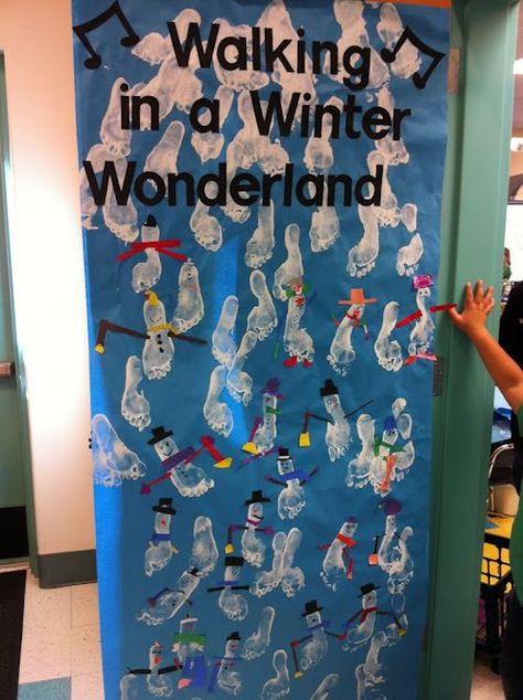 55 Amazing Ideas for Winter and Holiday Classroom Doors Winter Wonderland Daycare Decorations, Christmas Class Bulletin Boards, Winter Displays Eyfs, Prek Christmas Door Ideas, Christmas Toddler Door Ideas, December Bulletin Boards For Toddlers, Winter Wonderland Classroom Door Ideas, Infant Christmas Door Ideas, Classroom Winter Wonderland