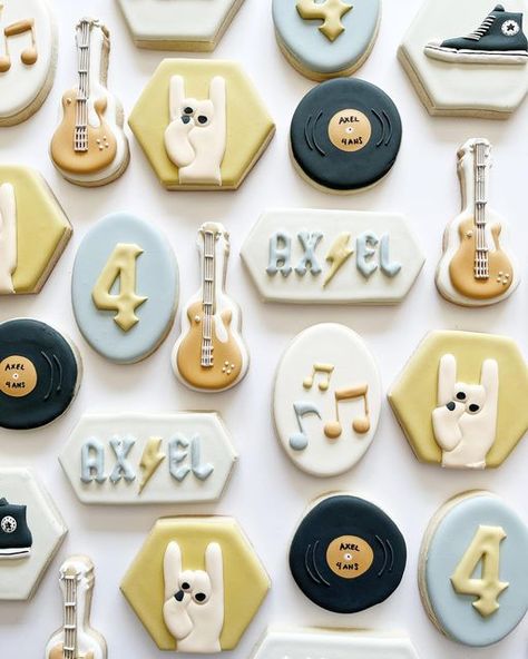 Karaoke Cookies Decorated, Roll Cookies, Sugar Cookie Designs, Stuck In My Head, Muted Tones, Cookie Designs, In My Head, Royal Icing, Cookie Decorating