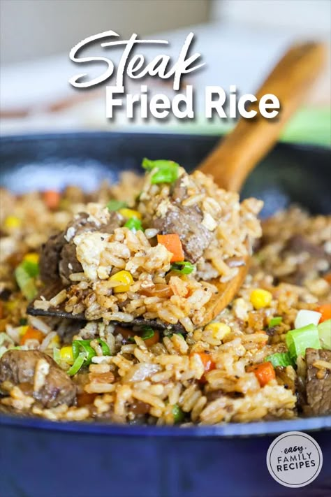 Steak Fried Rice Recipe, Rice Bites, Steak Fried Rice, Rice Recipe Easy, Dinner Recipe Ideas, Beef Fried Rice, Steak And Rice, Fried Rice Recipe Easy, Better Than Takeout