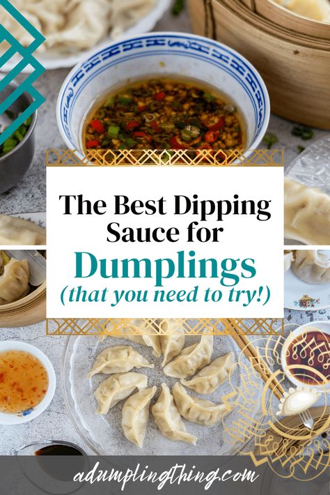 The Best Dumpling Dipping Sauce Recipe Ever - A Dumpling Thing Chinese Dumpling Sauce Recipe, Dipping Sauce For Dumplings, Chinese Pork Dumplings, Sauce For Dumplings, Potsticker Dipping Sauce, Dumpling Dipping Sauce, Beef Dumplings, Dumpling Sauce, Best Dumplings