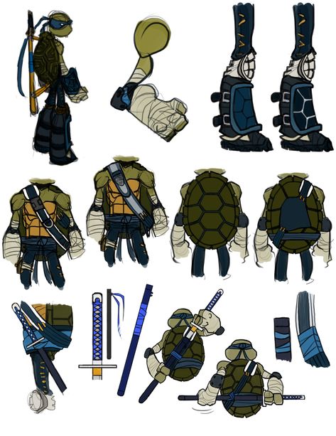 Ninja Turtles Redesign, Tmnt Design Art, Tmnt Karai Redesign, Tmnt Character Design, Rottmnt Character Design, Tmnt Concept Art, Leo Ninja Turtle, Tmnt Redesign, Tmnt Fan Art