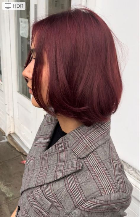 Short Red Brunette Hair, Cherry Red Bob Hair, Short Hair Dark Red, Deep Red Hair Short, Burgundy Red Hair Short, Cherry Brown Hair Short, Cherry Hair Short, Cherry Brown Short Hair, Short Cherry Cola Hair