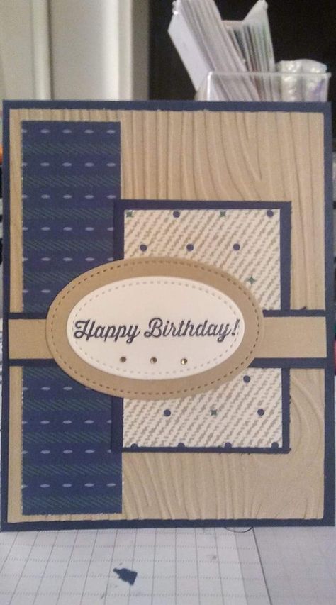 Cards For Men Handmade, Masculine Cards Handmade, 36 Birthday, Cards For Men, Happy Birthday Cards Handmade, Male Birthday, Winter Woods, Birthday Card Craft, Homemade Greeting Cards