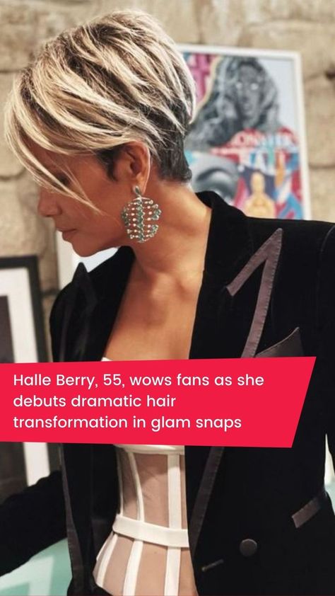 Halle Berry Hair 2023, Hallie Berry Hairstyles Short, Hally Berry Short Hair Pixie Cuts, Hale Berry Short Hair, Halle Berry Short Hair Pixie Cuts, Halle Berry Blonde Hair, Hailey Berry Short Hair, Halle Berry Pixie Haircut, Haley Berry Short Hair