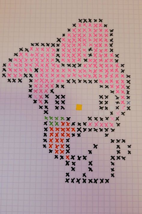 Graph Paper Drawings, Easy Pixel Art, Pixel Art Templates, Seni Dan Kraf, Pixel Drawing, Pix Art, Pixel Art Grid, Graph Paper Art, Kitty Drawing