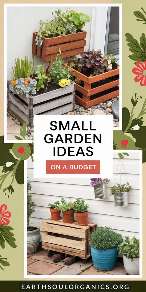 Designing a beautiful garden doesn’t have to break the bank! Check out these 14 creative small garden ideas on a budget and transform your space into a relaxing retreat. 🌼🪴 #GardenTips #LowCostGardening #SmallGardenInspo Tiny Outdoor Space, Very Small Garden, Container Arrangements, Garden Ideas On A Budget, Apartment Things, Bank Check, Small Garden Ideas, Budget Garden, Garden Hacks