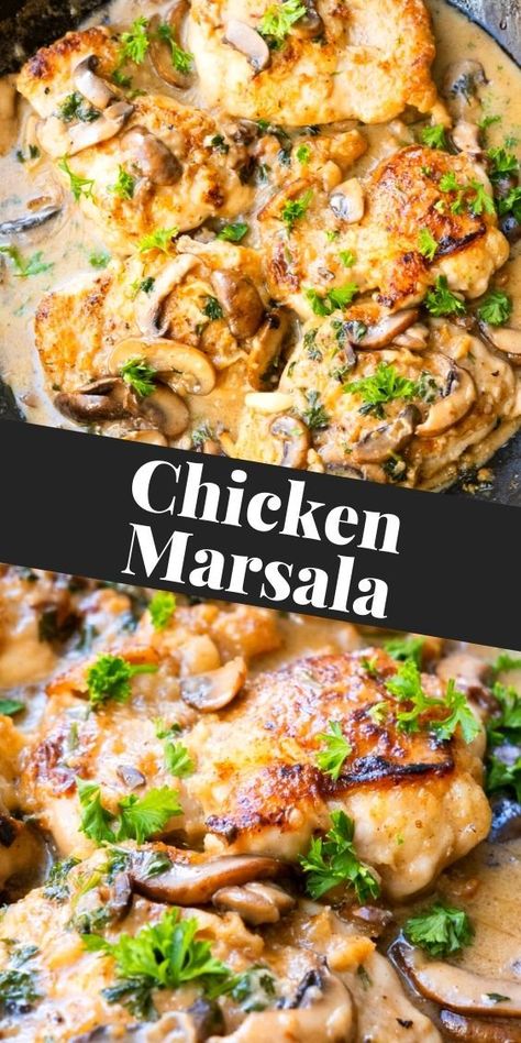 Marsala Sauce, Chicken Mushrooms, Italian Chicken Recipes, Marsala Chicken Recipes, Italian Dinner Recipes, Rasa Malaysia, Chicken Marsala, Pasta Dinner Recipes, Italian Chicken