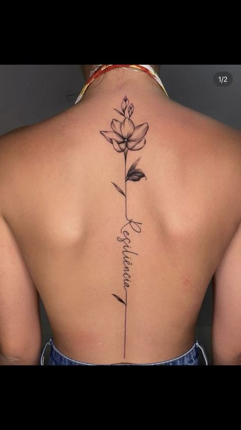 Spine Tattoos For Women Names, Tattoos Thigh Women, Spine Back Tattoos For Women, Beautiful Spine Tattoos, Tattoo Mujer, Feminine Back Tattoos, Rib Tattoos For Women, Tattoos To Cover Scars, Girl Back Tattoos