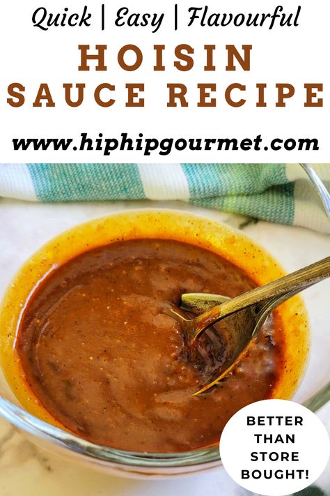 homemade hoisin sauce in a bowl with a spoon Homemade Hoisin Sauce Recipe, Hoisin Sauce Recipe, Homemade Hoisin Sauce, Dipping Sauces, Hoisin Sauce, Stir Fries, Healthy Homemade, Sauce Recipe, Sweet Savory