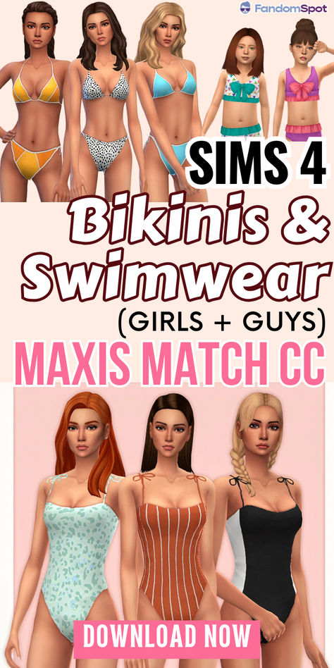 Add these maxis-match bathing suits, bikinis, and swimwear attire into yours TS4 CC folder. Options for male and female sims of all ages! Sims 4 Cc Maxis Match Female Swimsuit, Cc Sims 4 Bathing Suit, Sims 4 Maxis Match Bathing Suits, Sims 4 Cc Bathing Suit Male, Ts4 Cc Bathing Suits, Sims 4 Bathing Suit Cc Maxis Match, Sims 4 Cc Maxis Match Bikinis, Ts4 Bikinis Cc, Sims 4 Cc Swimming Suits