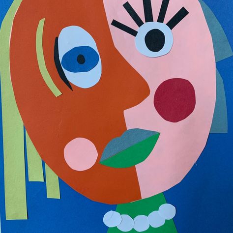 Pablo Picasso Inspired Mixed-Up Self-Portrait Collage Picasso Cubism Portraits, Picasso Portraits For Kids, Picasso Faces For Kids, Pablo Picasso Collage, Picasso Self Portrait, Picasso Collage, European Artists, Portraits For Kids, Abstract Art For Kids