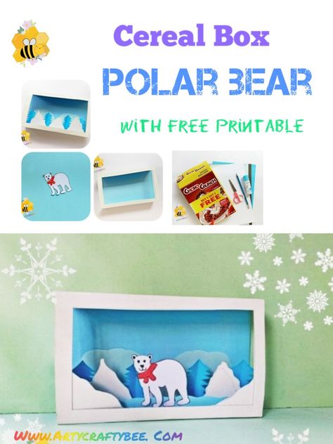 This 3D polar bear craft project is an excellent winter craft project for kids.  You can make this 3D Polar Bear Kids Craft decorate tables or bookshelves. You can also use this Polar Bear Craft as a wall hanging decoration.  It’s a wonderful craft idea with free printable Bear Kids Craft, 3d Polar Bear, Cereal Box Craft, Polar Bear Craft, Bear Craft, Recycling Crafts, Diy Felt Christmas Tree, Polar Animals, Cereal Boxes