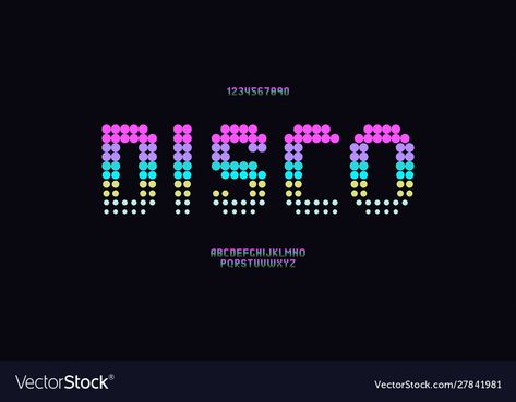 Disco Font Alphabet, Disco Typography, Disco Font, Disco Logo, Sneaker Party, Logo Typeface, Vintage Typeface, Bb Logo, Queen Poster