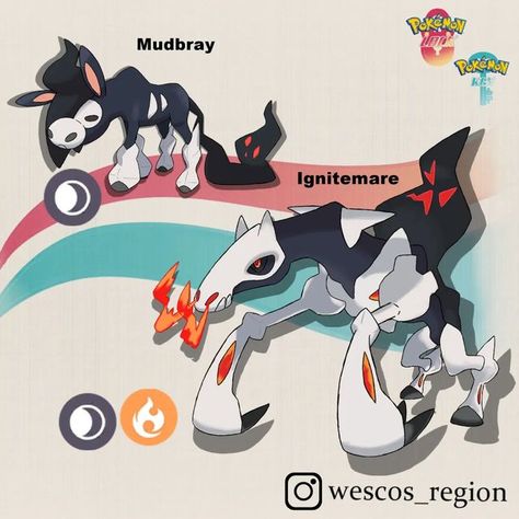 Regional Variants Fakemon, Fire Fakemon, Fakemon Fanart, Pokemon Fanmade, Horse Motorcycle, Zoroark Pokemon, Fakemon Ideas, Pokemon Rpg, Pokemon Fusion Art