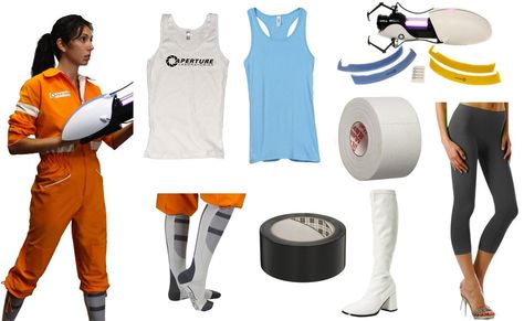 Chell from Portal Costume Chell Cosplay, Chell Portal, Portal Cosplay, Aerial Costume, Aperture Science, Man Cartoon, Everyday Cosplay, Portal Game, Portal 2