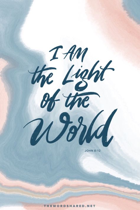 Then Jesus spoke to them again, saying, “I am the light of the world. He who follows Me shall not walk in darkness, but have the light of life. John‬ ‭8:12‬ ‭ #GoodNews #Wisdom #Inspiration #BibleVerse #BibleQuote #scripture #ScriptureQuotes  ‬‬#calligraphy #BrushCalligraphy #Handlettered #Handlettering #BrushLettering John 8:12, You Are A Light In This World, I Am The Light Of The World, Be The Light Cross Stitch, Light Of The World Scripture, I Am The Light Of The World John 8:12, John 1:9 Light, John 8 12, Spiritual Encouragement