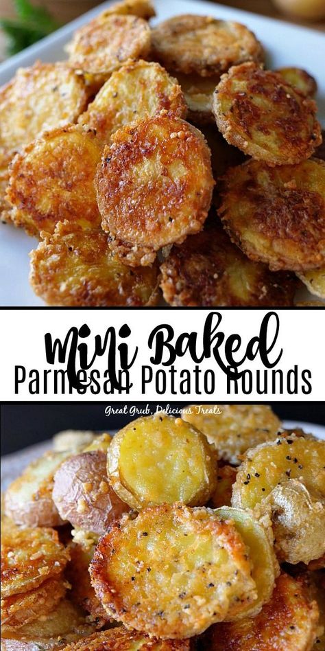 Potato Rounds, Parmesan Potato, Parmesan Potatoes, Best Appetizer Recipes, Potato Side Dishes, Sliced Potatoes, Thanksgiving Menu, Potato Dishes, Menu Ideas