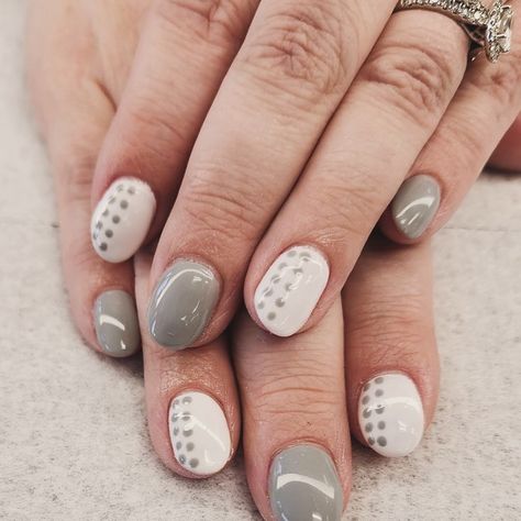 Simple yet chic! 💅 Loving this gray nail look with cute polka dots, perfect for adding a playful touch to your style. #NailArt #PolkaDots #GrayNails #nailsofinstagram #fyp @aimeebrushednailsalon Polkadot Nailart, Jersey Nails, Gray Nail, Gray Nails, South Jersey, Nail Salon, Your Style, Polka Dots, Dots