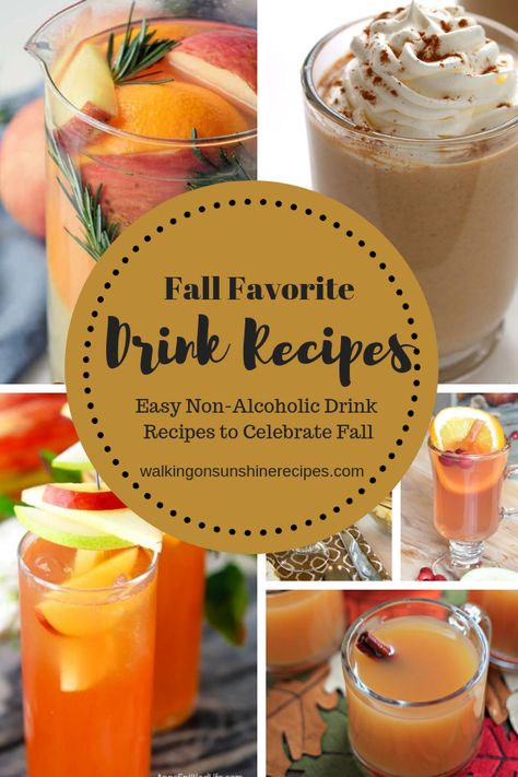 Non-Alcoholic Drinks that are perfect for Fall Celebrations are featured this week with our Delicious Dishes Recipe Party! Fall Drinks Alcohol, Pumpkin Spice Drinks, Fall Drink Recipes, Dishes Recipe, Party Drinks Alcohol, Walking On Sunshine, Non Alcoholic Cocktails, Alcoholic Cocktails, Vegetable Drinks