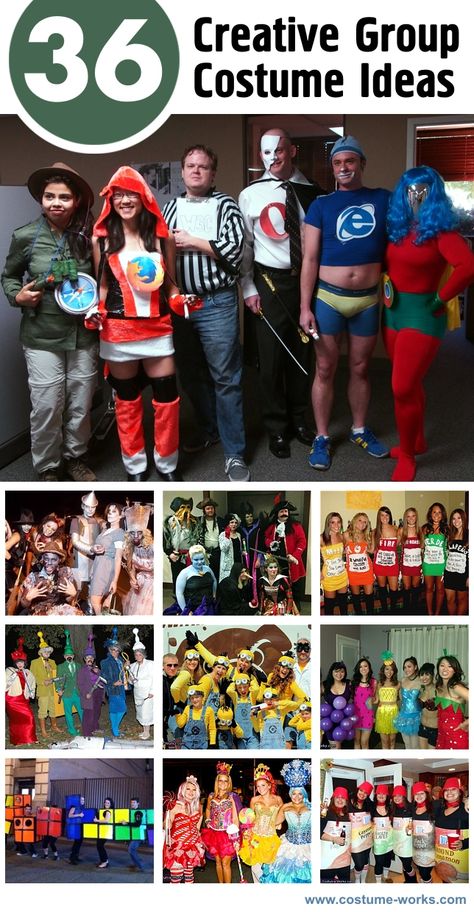 36 Creative Group Halloween Costume Ideas Work Group Halloween Costumes, Creative Group Costumes, Teacher Halloween Costumes Group, Team Halloween Costumes, Group Halloween Costume Ideas, Group Costume Ideas, Office Halloween Costumes, Diy Group Halloween Costumes, Costumes For Work