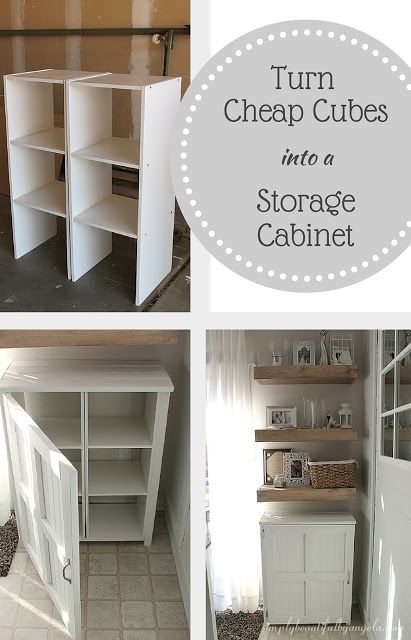 Simply Beautiful By Angela: Turn Cheap Cube Units into a Storage Cabinet for Cheap! Cabinet Table Diy, Cheap Diy Cabinets, Diy Wood Cube Storage Bins, Diy Small Storage Cabinet, Cube Cabinet Ideas, How To Add Doors To Cube Storage, Adding Doors To Cube Storage, Repurpose Cabinets, Cube Storage Makeover