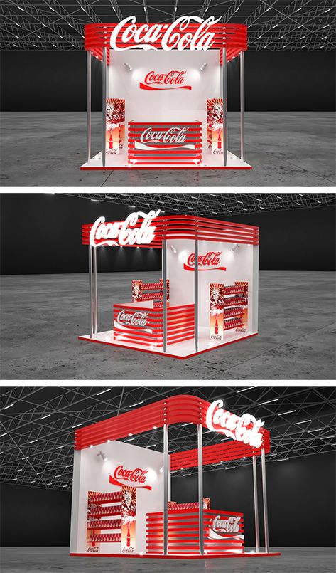 Cocacola Booth Booth Event Design, Sampling Booth, Show Booth Design, Store Display Design, Architecture Branding, Cosmetics Display Stand, Event Booth Design, Exhibition Display Design, Food Cart Design