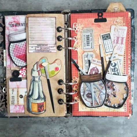 Interactive Journal Ideas For Adults, Diy Paint Brush, Interactive Journal, Seni Resin, Simple Acrylic, Diy Journal Books, Art Journal Therapy, Sketchbook Art Journal, Bullet Journal Design Ideas