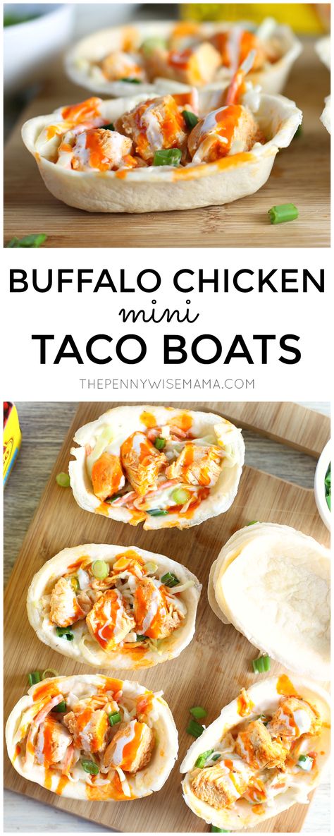 Slow Cooker Buffalo Chicken Mini Taco Boats - perfect appetizer for Game Day! #oepgameday Taco Boat Recipes, Tortilla Taco, Slow Cooker Buffalo Chicken, Taco Boats, Boating License, Buffalo Chicken Tacos, Mini Taco, Chicken Minis, Chicory Recipe