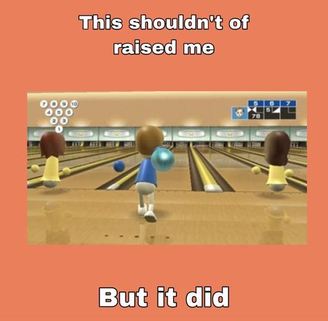 The Bowling Screen When You Get A Strike, Wii Bowling, Bowling Terms, Sonic Whisper, Wii Sports, Bowling Memes, My Childhood, Wii, Bowling