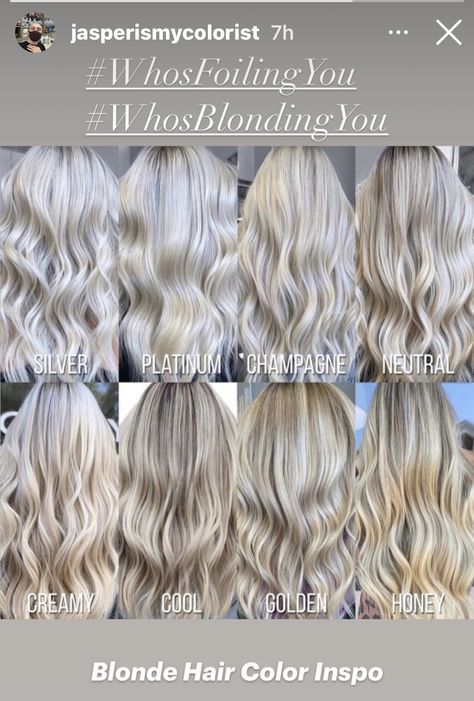 Bleach Toned Hair, Different Tones Of Blonde, Different Type Of Blonde Hair Colors, Blonde Hair Scale, Bleach Blonde Hair Ideas, Hair Toner Colors Blondes, Blonde Hair Toner Shades, Cream Blonde Toner Formula, Iced Blonde Hair