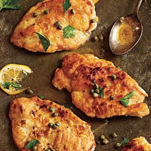 Meyer Lemon Chicken Piccata | MyRecipes  Meyer lemons are sweeter and less sour than traditional lemons, lending this chicken some great flavor. Meyer Lemon Chicken, Meyer Lemon Recipes, Lemon Chicken Piccata, Piccata Recipe, Chicken Piccata Recipe, Chicken Piccata, Meyer Lemon, Think Food, Cooking Light