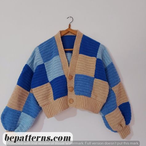 Free Easy Crochet Patterns | Aesthetic Granny Square Cardigans Knitted Square Cardigan, Crochet Cardigan Square, Crochet Square Sweater, Crochet Square Cardigan, Square Sweater Crochet, Crochet Patchwork Cardigan, Cardigan Tutorial, Crochet Cardigan Tutorial, Crochet Sweater Design