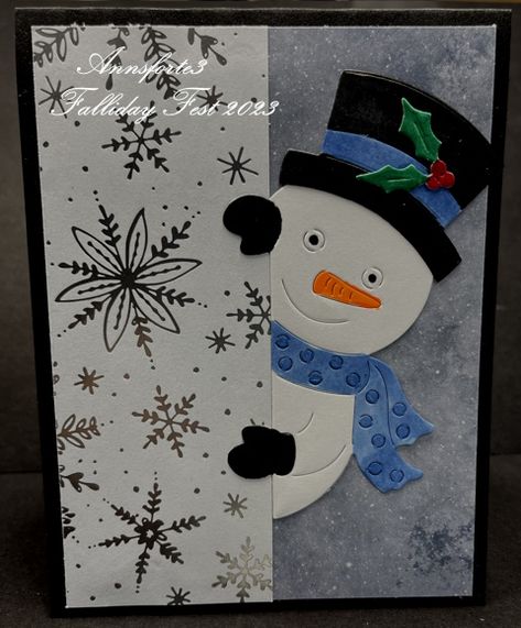 FF23annsforte3, Peeking Behind Snowflakes Snowman Pop Up Card, Hero Arts Peek A Boo Cards, Peeking Snowman Cards, Darice Snowman Embossing Folder Cards, Lawn Fawn Build A Snowman Cards, Hero Arts Peeking Snowman, Stamped Christmas Cards, Snowman Cards, Taylored Expressions